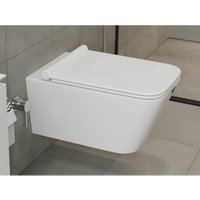 Dusch-WC wc mit Bidet-Funktion Taharet-WC geschlossener Unterspülrand Manuelle Bedienung Lotus-Effekt Inkl. Softclose WC-Sitz - Ssww von SSWW