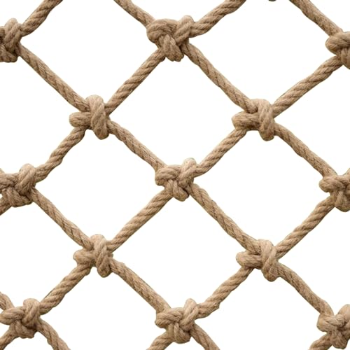 SSWZHANG Hanfnetz Sicherheitsnetz Hanfseil Fall Safety Net Kletternetz Outdoor Balkontreppennetz, Outdoor Klettern Hängematte Balkon dekoratives Netz(Size:1 * 1m(3 * 3ft)) von SSWZHANG