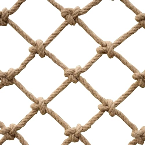 SSWZHANG Hanfnetz Sicherheitsnetz Hanfseil Fall Safety Net Kletternetz Outdoor Balkontreppennetz, Outdoor Klettern Hängematte Balkon dekoratives Netz(Size:1 * 2m(3 * 7ft)) von SSWZHANG