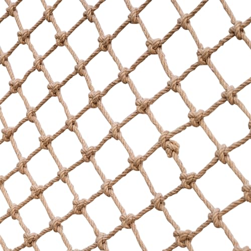 SSWZHANG Hanfseilnetz Schutznetz Hanfnetz Sicherheitsnetz Hanfseilnetz Isolation Netz Indoor-Outdoor-Kletterschaukel Schaukel Zaun Balkon Dach Restaurant Bar Decke(Size:2 * 2m(7 * 7ft)) von SSWZHANG