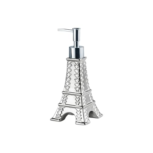 SSYun Badezimmer Handseifenspender Eiffelturm Keramik Flüssigseifenspender Elegant Nachfüllbar Badezimmer Seifenspender Shampoo Flaschen für Badezimmer Handseifenspender von SSYun