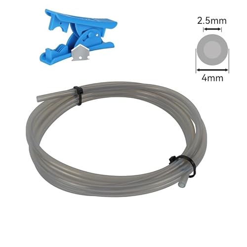 SSZENO 【Druckerzubehör】 Kompatibel mit Bambu Lab PTFE-Rohr 2,5 mm 4 mm P1S P1P AMS A1 Mini 3D-Drucker Teflonto-Rohr X1C Bambulab PTFE-Anschluss Weiß Grau AMS LITE(GY 1M with Cutter) von SSZENO