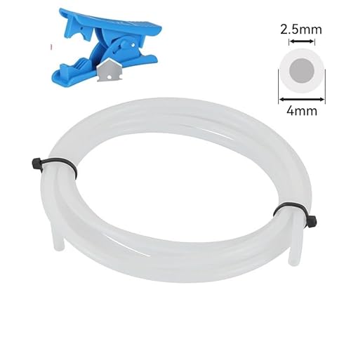 SSZENO 【Druckerzubehör】 Kompatibel mit Bambu Lab PTFE-Rohr 2,5 mm 4 mm P1S P1P AMS A1 Mini 3D-Drucker Teflonto-Rohr X1C Bambulab PTFE-Anschluss Weiß Grau AMS LITE(WH 1M with Cutter) von SSZENO