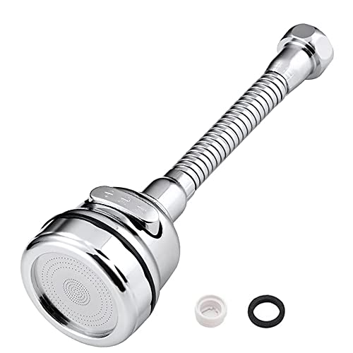 17CM Schwenkbrause mit Schlauch,22-24MM Wasserhahn Sprühaufsatz Flexibel Erweiterung Hahnschlauch 360°perlatoren für wasserhähne,für Bad Küchenarmatur Düse Filter Adapter(Silber) von SSyang