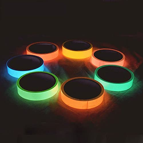 3 Rolls Fluoreszierendes Klebeband,5MX10MM Leuchtendes Klebeband Glow in the Dark Klebeband Hochwertige Phosphor Klebeband,Abnehmbare wasserdichte Wearable Stabile Sicherheit Fluorescent Emergency von SSyang