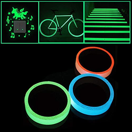 Wasserdicht Luminous Tape,3 Rolls Fluoreszierendes Klebeband,Leuchtendes Klebeband Glow in The Dark Klebeband Hochwertige Phosphor Klebeband,Abnehmbare wasserdichte Sicherheit Fluorescent Emergency von SSyang