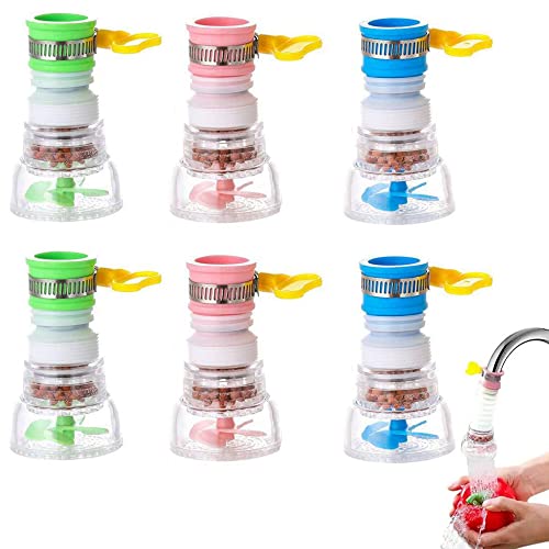 SSyang Mini Wasserhahn Wasserfilter, 6 Stück, Spritzwassergeschützt, Spritzfest, für Küchen, Badewannen und Dusch-Klappmischer (Zufällige Farbe) von SSyang