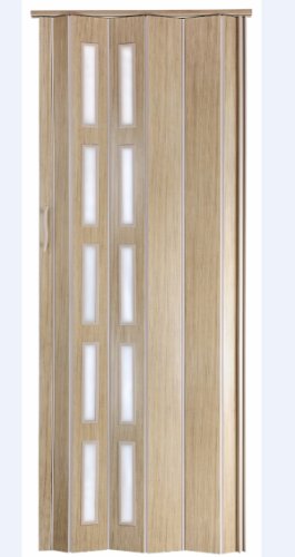 Falttür Schiebetür Kunststofftür Sonoma Eiche hell farben Fenster Höhe 201 cm Einbaubreite bis 94,5 cm Doppelwandprofil Neu von Unbekannt