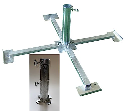 NEU - PLATTENSTÄNDER PS 60-50 MIT SICHERHEITSHÜLSE - Schirm für Grosse SCHIRME mit 60 er STÖCKE - 50er Platten - ohne Platten - FEUERVERZINKTER SONNENSCHIRMHALTER -Made in Baden Württemberg von STABIELO