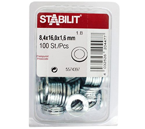 100 Stk. STABILIT Unterlegscheiben Stahl verzinkt 8,4x16x1,6 mm - 5574397 von STABILIT