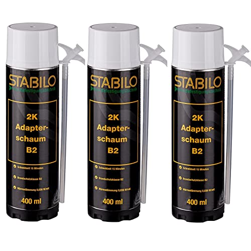 3x Stabilo 2K Adapterschaum B2 400ml | Zargenschaum | Montageschaum | Schnellschaum | PU Schaum | 3 Stück von Stabilo Befestigungstechnik