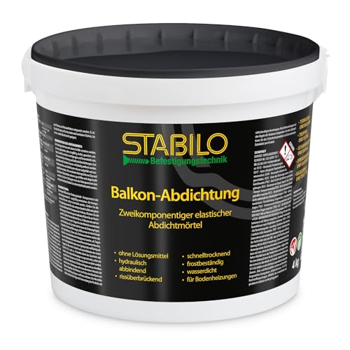 Stabilo 2K Balkon-Abdichtung 4kg | Dichtschlämme Abdichtung Terrasse Balkone Bad von Stabilo Befestigungstechnik