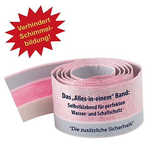 Haas 4397 OHA-Easy-2-Protectband Schalldichtband Fugendichtband Wannenabdichtband Wannendichtband Wannenfugenband für Duschwanne von STABILO Sanitaer