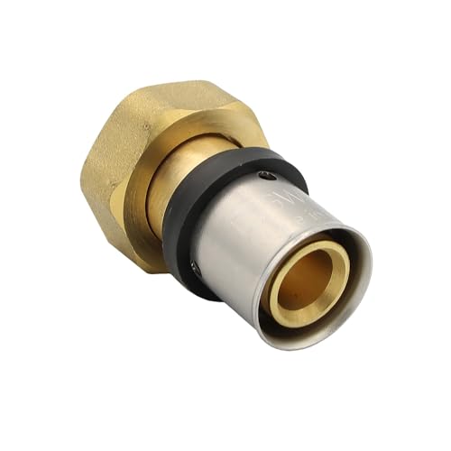 Pipetec Pressfitting Verschraubung Übergang 20x2 mm 3/4 Zoll Innengewinde Eurokonus Hahnblock Heizkörper Anschluß TH Kontur Verbundrohr, DVGW, TH-Profil von STABILO Sanitaer