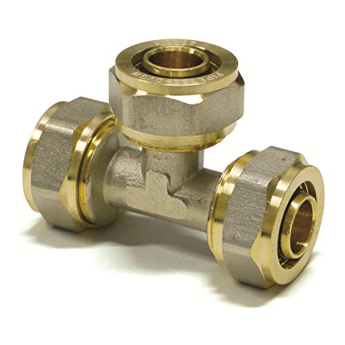 Pipetec Schraubfitting T Stück 26x20x26 mm für Mehrschicht-Verbundrohr, DVGW, UBA-konform, bis max.100°C von STABILO Sanitaer