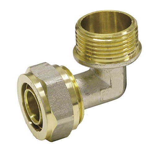 Pipetec Schraubfitting Winkel Übergang 20x2 mm 90° 3/4 Aussengewinde für Mehrschicht-Verbundrohr, DVGW, UBA-konform, bis max.100°C von STABILO Sanitaer