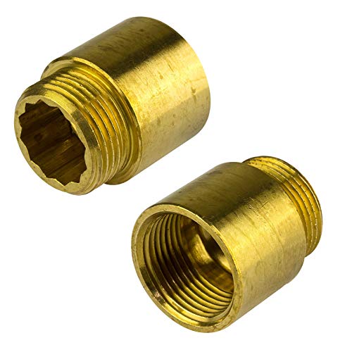 Stabilo-Sanitaer Messing Hahnverlängerung 1 Zoll x 10 mm DN25 Gewindeverlängerung Rohrverlängerung Fitting von Stabilo-Sanitaer