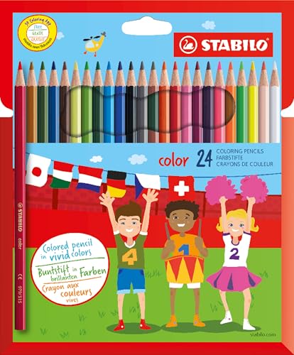 STABILO - Buntstift - color - 24er Pack - mit 24 verschiedenen Farben inkl. 4 Neonfarben von STABILO