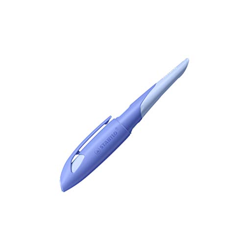 STABILO - Schulfüller ergonomisch für Rechtshänder mit Anfänger-Feder A - EASYbirdy Pastel Edition in blau/hellblau - inklusive Patrone von STABILO