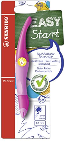 Ergonomischer Tintenroller für Linkshänder - STABILO EASYoriginal in hellpink/dunkelpink - blau (löschbar) - inkl. Patrone von STABILO