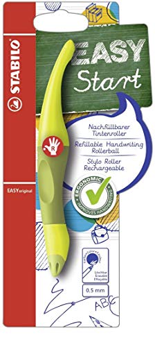 Ergonomischer Tintenroller für Rechtshänder - STABILO EASYoriginal in limone/grün - blau (löschbar) - inkl. Patrone von STABILO