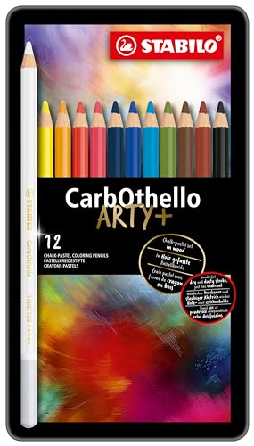Pastellkreidestift - STABILO CarbOthello - ARTY+ - 12er Metalletui - mit 12 verschiedenen Farben von STABILO
