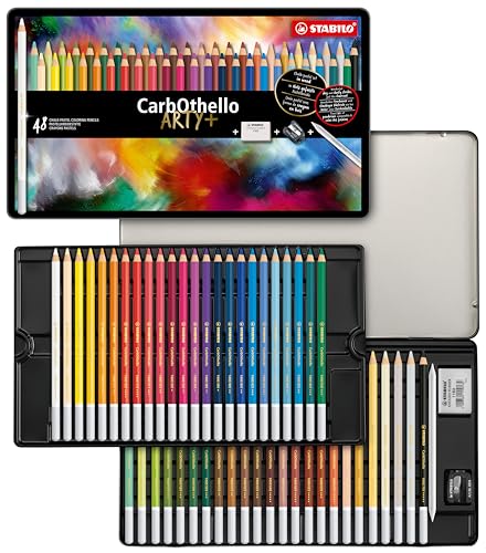 STABILO - Pastellkreidestift - CarbOthello - ARTY+ - 48er Metalletui - mit 48 verschiedenen Farben von STABILO
