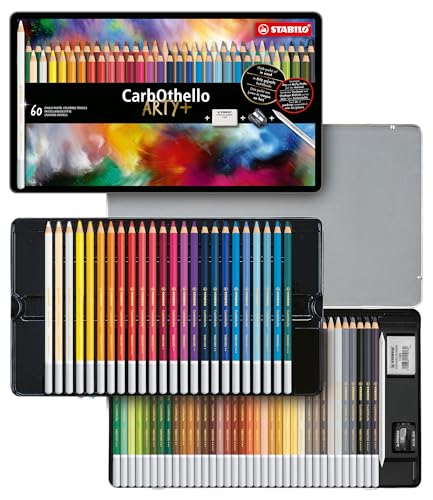STABILO - Pastellkreidestift - CarbOthello - ARTY+ - 60er Metalletui - mit 60 verschiedenen Farben von STABILO