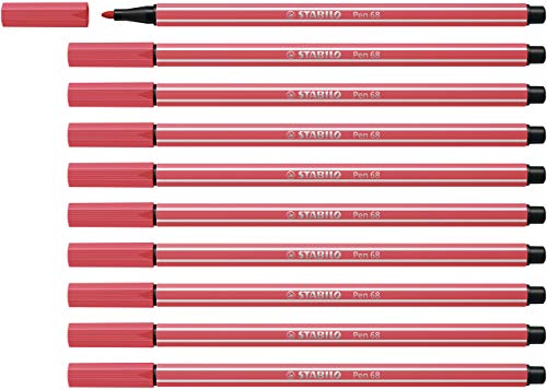 Premium-Filzstift - STABILO Pen 68 - 10er Pack - rostrot von STABILO