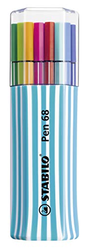 Premium-Filzstift - STABILO Pen 68 - 15er Single-Pack - mit 15 verschiedenen Farben - hellblau von STABILO
