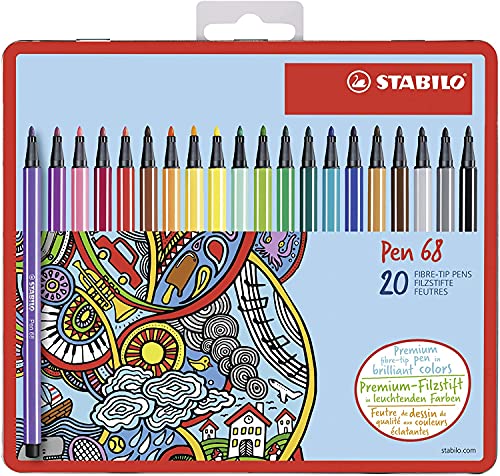 Premium-Filzstift - STABILO Pen 68 - 20er Metalletui - Limited von STABILO