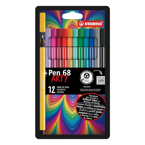 STABILO - Premium-Filzstift - Pen 68 - ARTY - 12er Pack - mit 12 verschiedenen Farben von STABILO
