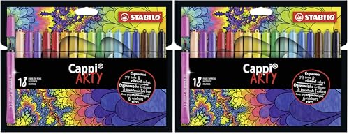 STABILO-Filzstift mit Kappenring-Cappi-ARTY-2x 18er Pack-mit 18 verschiedenen Farben von STABILO