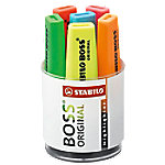 STABILO Boss Original Textmarker Farbig sortiert Breit Keilspitze 2 - 5 mm 6 Stück von STABILO