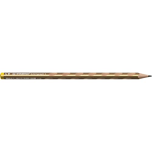 Schmaler Dreikant-Bleistift für Linkshänder - STABILO EASYgraph S Metallic Edition in Gold - Einzelstift - Härtegrad HB Schmaler Dreikant-Bleistift für Linkshänder - STABILO EASYgraph S Metallic Edition in Gold - Einzelstift - Härtegrad HB von STABILO