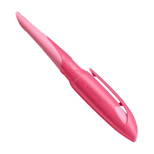 STABILO - Schulfüller ergonomisch für Linkshänder mit Standard-Feder M - EASYbirdy 3D Wildlife Special in rosa - inkl. Patrone von STABILO