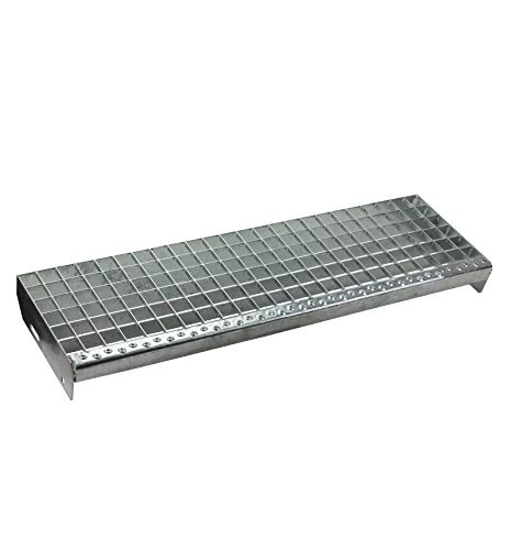 Gitterroststufen 800 x 240 mm | Laufrost, Treppenstufen | Metallgitter Tiefe 240mm MW 33x33 feuerverzinkt von Stabilo Befestigungstechnik