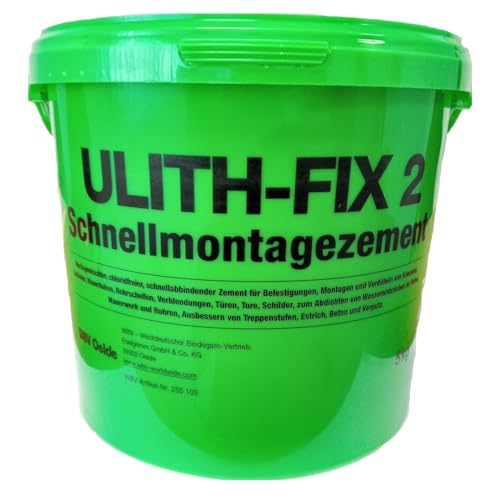 Stabilo Ulith FIX-2 Schnellmontagezement 5 Kg, Grün, Eimer, 5 kg, Bauadhesiv, Montagezement, Zement, 2076497031 von Stabilo Befestigungstechnik