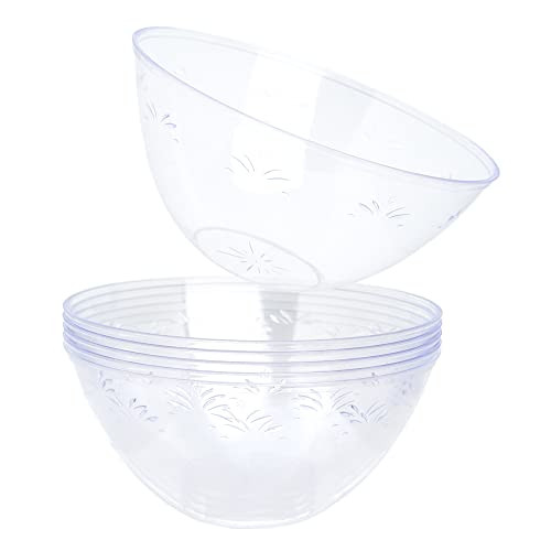 STACKABLES ~ 5 Stück große Servierschalen aus Kunststoff 2,778 ml | Salatschüssel | Partyschalen Set ~ 24,1 cm transparente wiederverwendbare Schüssel von STACKABLES