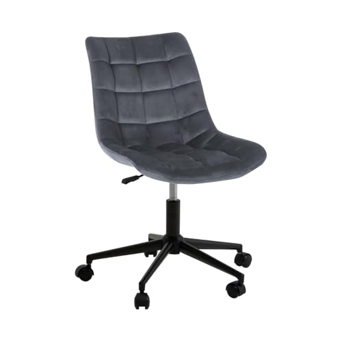 STADO® | Bürostuhl | Samt | Dunkelgrau | 53x60x97cm | Höhenverstellbar | Drehbar | Rückenlehne | Rollen | Schreibtischstuhl | PC-Stuhl | Stuhl von STADO