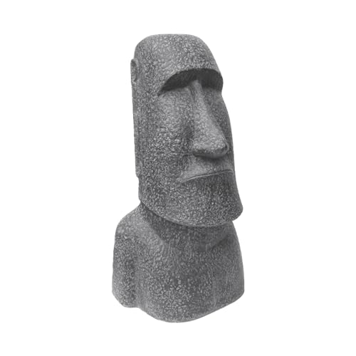 STADO® | Moai | Skulptur | Kunstharz | Grau | 26,5x19x53,5cm | Rapa NUI | Osterinsel | Gartenfinger | Statue | Figur | Deko | Kopf | Lava-Optik von STADO