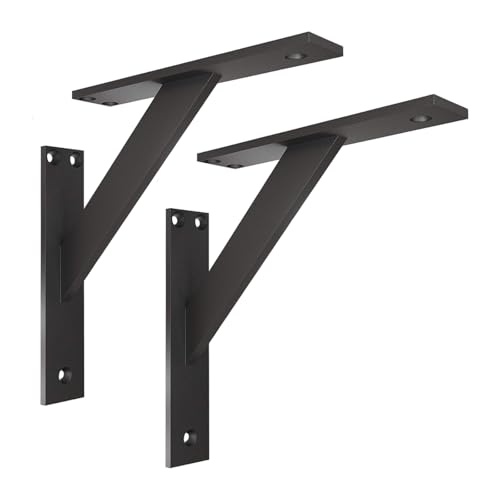 STADO® | Wandkonsole | Metall | Schwarz | 240x240mm | 2 Stück | Rechteckig | Regalträger | Wandhalterung | Rechteckhalter | Konsole | Waschtisch von STADO