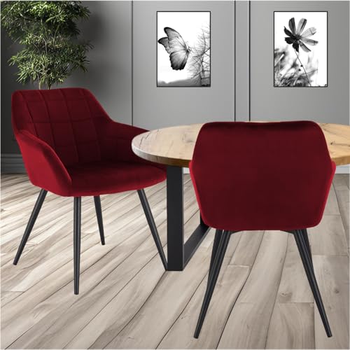 STADO® Wohnzimmerstühle Esszimmerstühle Küchenstühle Polstersessel Polsterstuhl 2 Stück Bordeaux von STADO