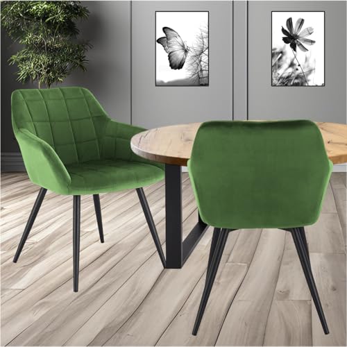 STADO® Wohnzimmerstühle Esszimmerstühle Küchenstühle Polstersessel Polsterstuhl 2 Stück Salbei von STADO