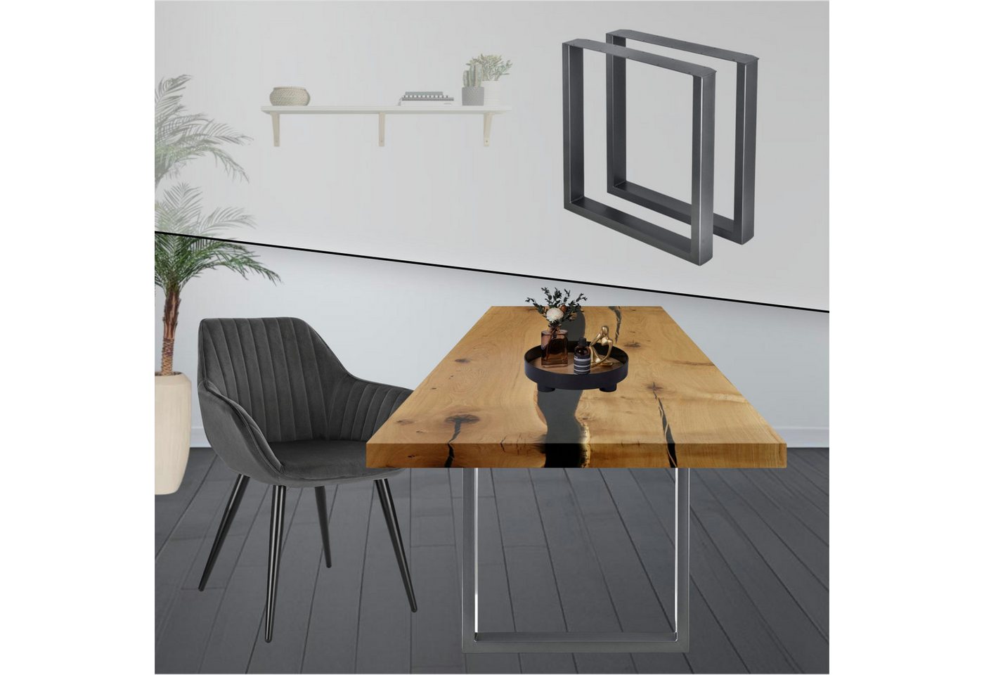 STADO Tischgestell Tischgestell Tischbeine Untergestell Industriedesign Anthrazit Schwarz von STADO