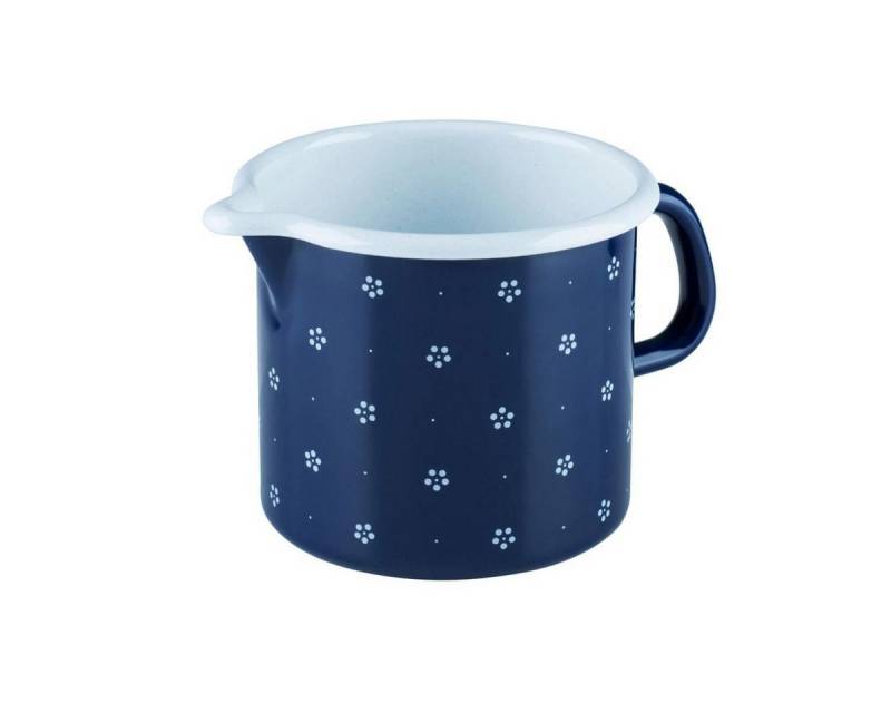 Riess Aufgusstopf Riess Schnabeltopf Ø12cm 1 Liter Emaille Country Dirndl Blümchenblau von STÄDTER