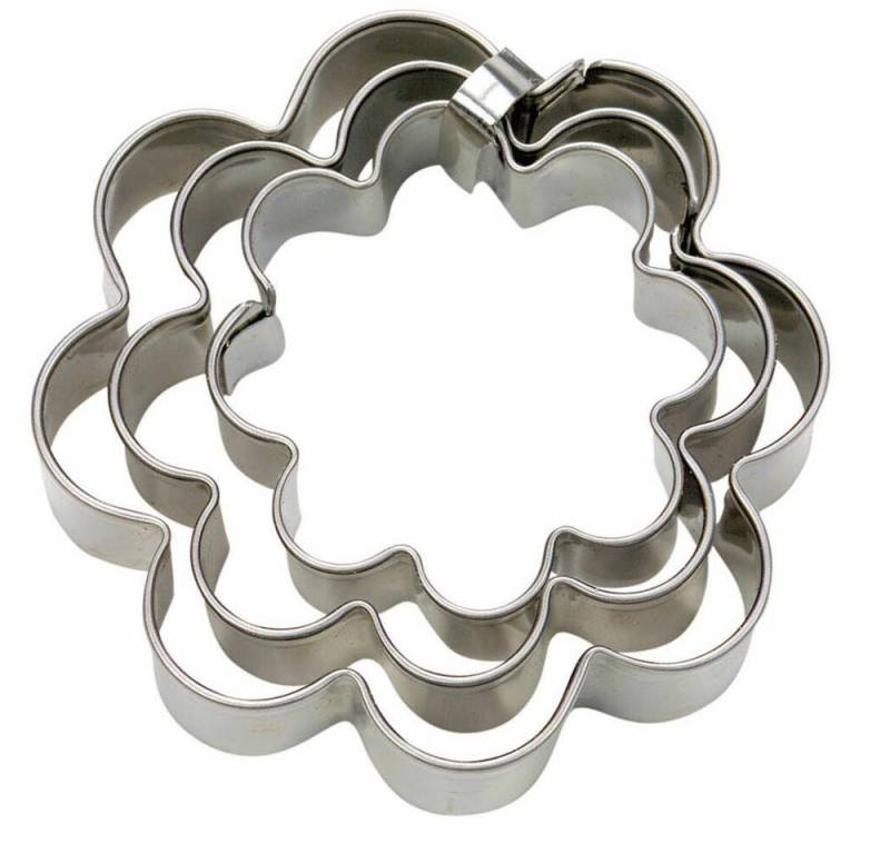 STÄDTER Ausstechform Blume Set 3-tlg. Ø 3 4 5 cm, Edelstahl von STÄDTER