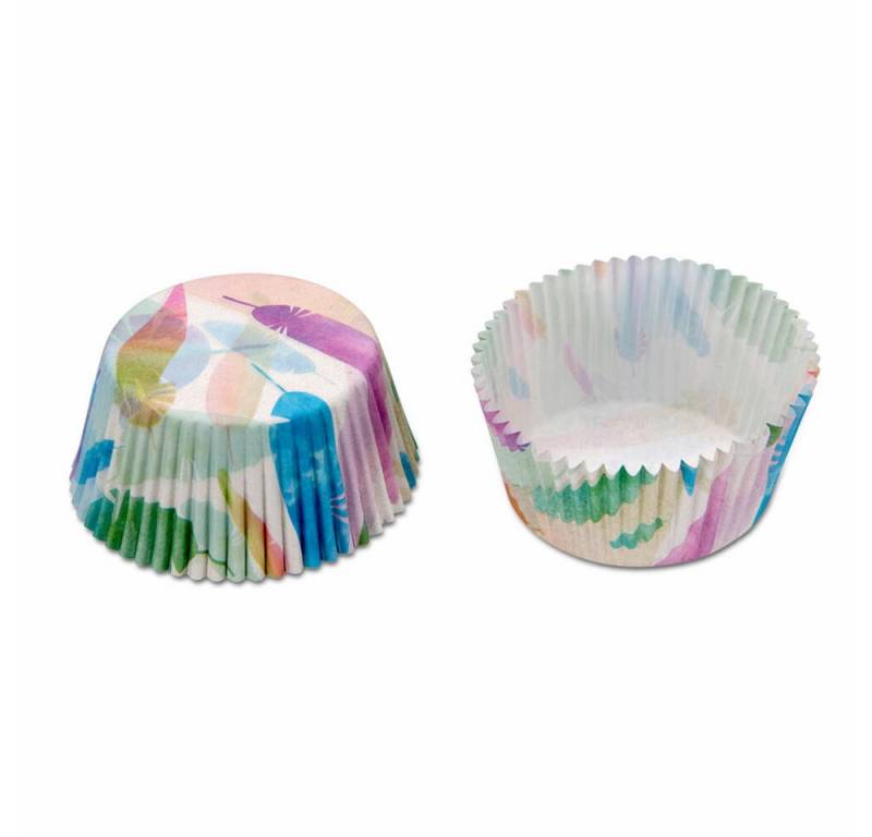 STÄDTER Muffinform Papier Rainbow Feathers Maxi 50 Stück von STÄDTER