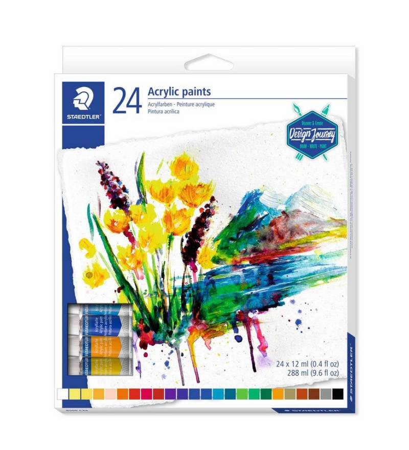 STAEDTLER Acrylfarbe Acrylfarben, 24 Stück á 12 ml von STAEDTLER