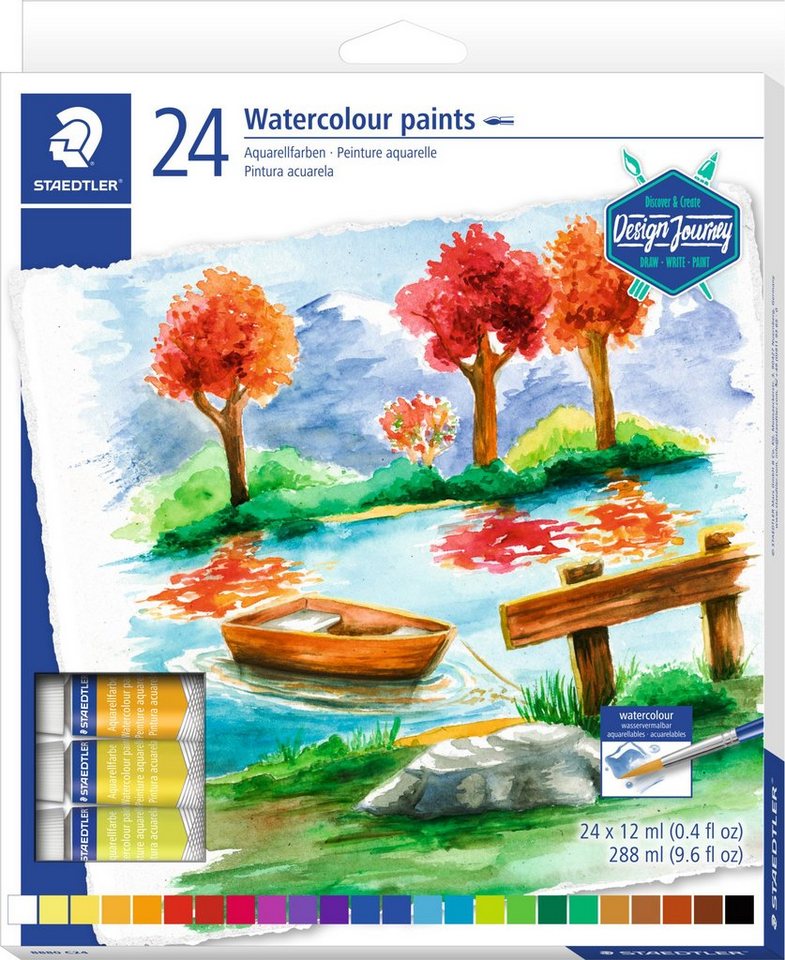 STAEDTLER Aquarellfarbe Watercolour Aquarellfarben, 24 Stück á 12 ml von STAEDTLER